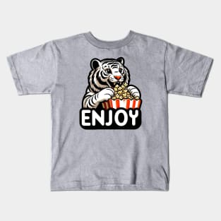 enjoy eat popcorn Kids T-Shirt